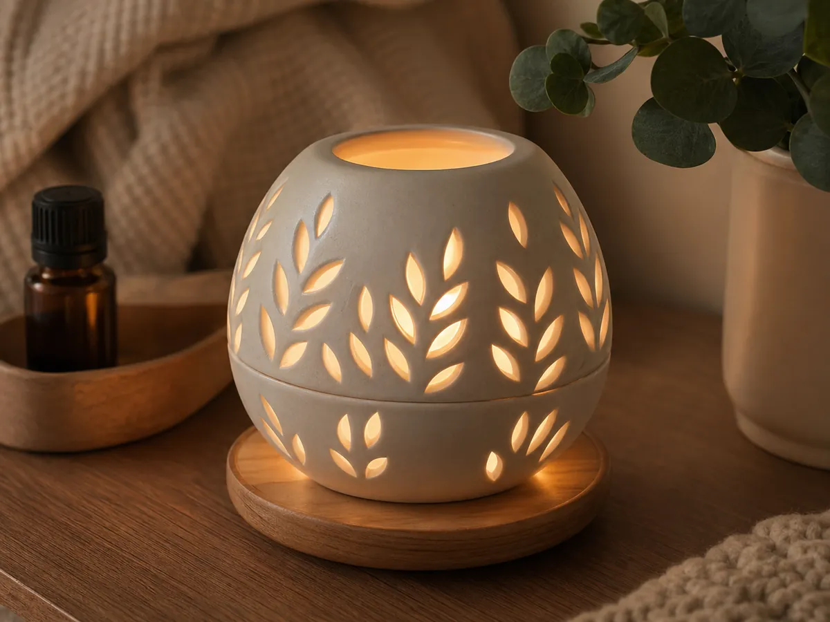 Hình ảnh đèn xông tinh dầu bằng nến chính hãng Nến Phương Lâm