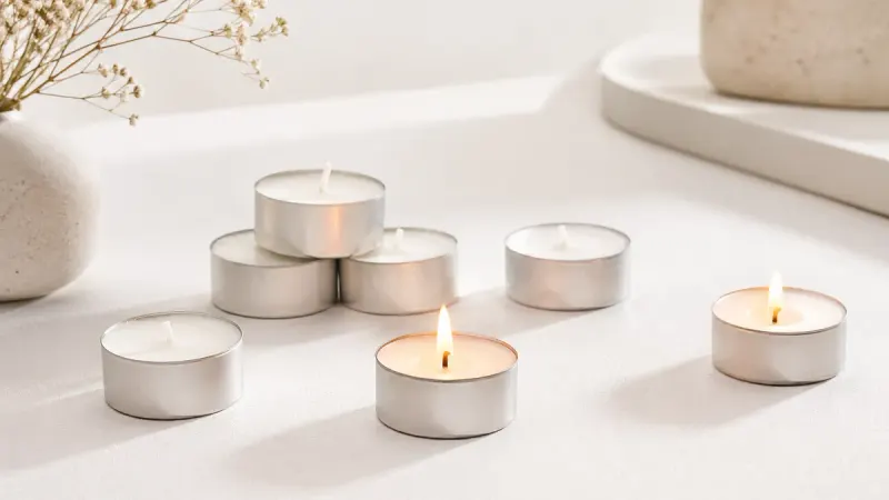 Nến tealight trắng không khói không mùi dùng cho xông tinh dầu, thờ cúng và trang trí