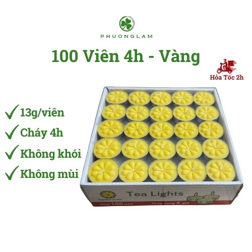 Nến tealight 4 giờ Phương Lâm trang trí thư giãn không khói