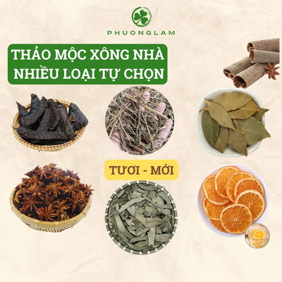 Thảo mộc xông nhà tự nhiên tẩy uế khử mùi xua côn trùng nhiều loại tự chọn