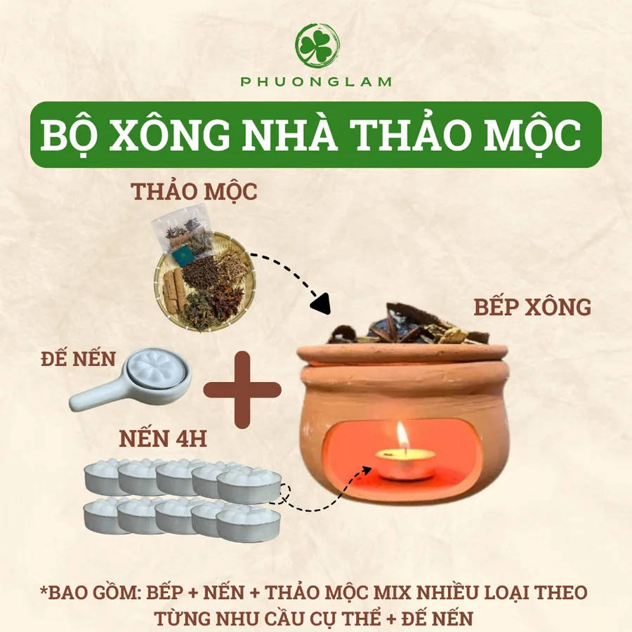 Bộ xông nhà tẩy uế thảo mộc khử mùi thu hút may mắn
