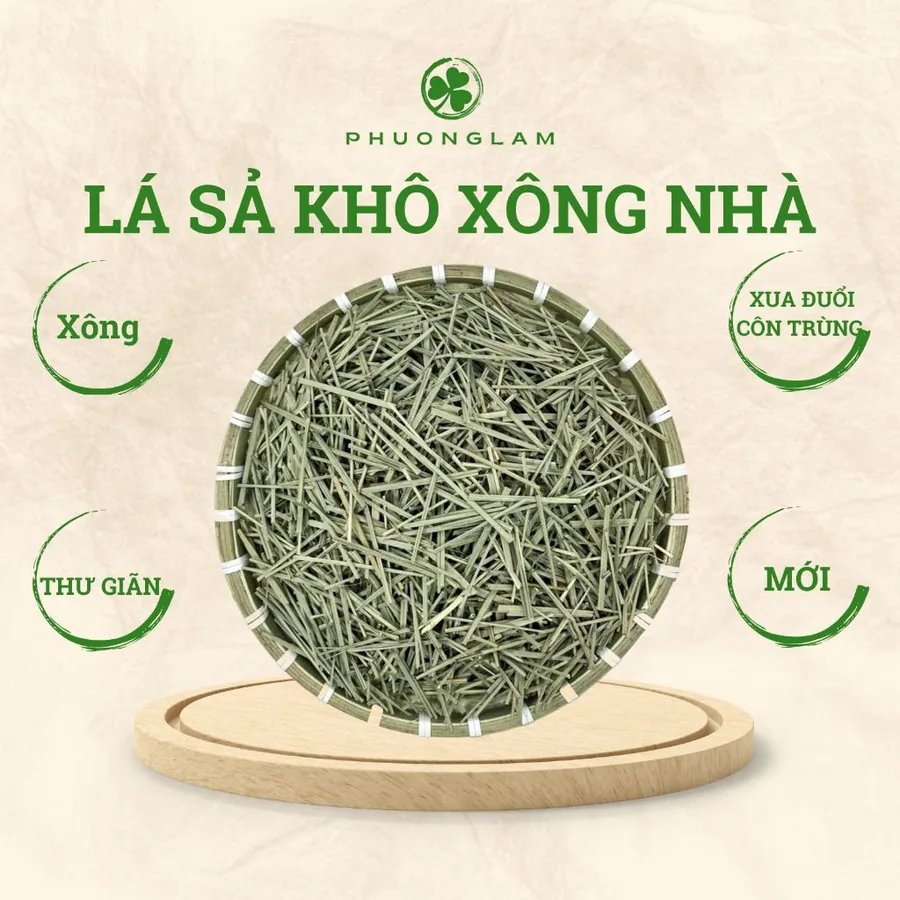 Lá sả khô xông nhà thanh lọc không khí xua côn trùng
