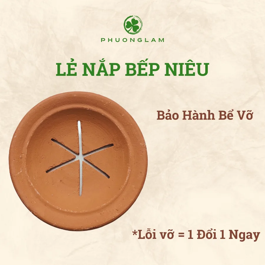 Nắp bếp niêu xông thảo mộc đất nung chịunhiệt 