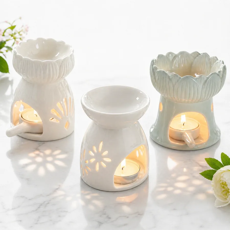 Đèn xông tinh dầu đốt nến trang trí phòng ngủ sang trọng
