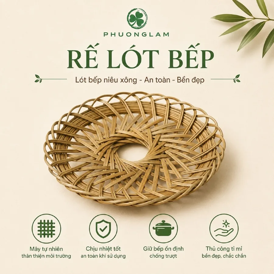 Rế lót bếp xông thảo mộc đan thủ công – Phương Lâm